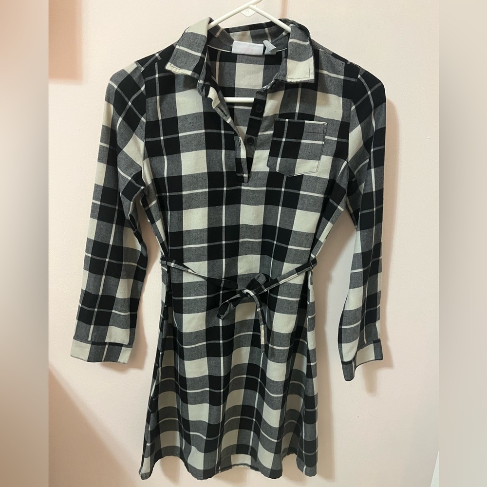 Black and White Plaid Dress